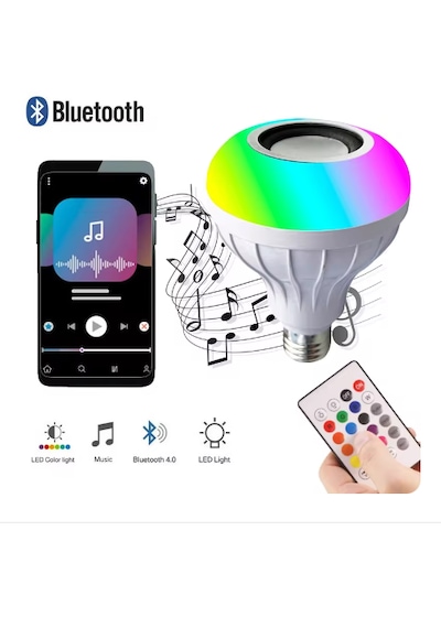 E27 Rgb Led Ampul Uzaktan Kumandalı Bluetooth Ve Hoparlör Özelli
