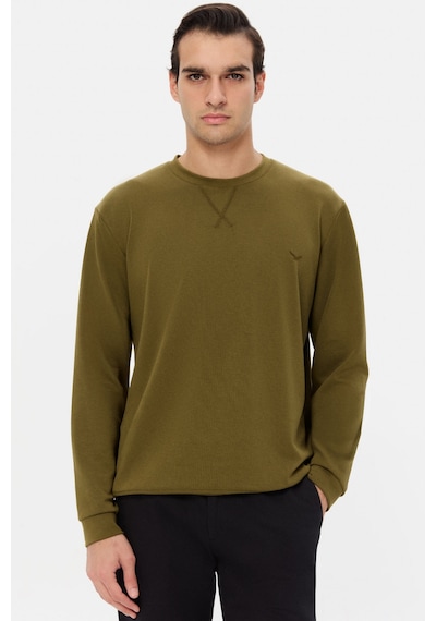 D'S Damat Ds Damat Regular Fit Haki Düz Sweatshirt 5hce26172205m H01