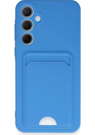 Newface Samsung Galaxy A35 5g Kılıf Kelvin Kartvizitli Silikon - Mavi