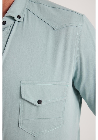 Tudors Erkek Regular Fit Rahat Kesim Çift Cepli Spor Yaka Denim Mint Gömlek-36857 Mint Tudors Erkek Regular Fit Rahat Kesim Çift Cepli Spor Yaka Denim Mint Gömlek-36857 Mint