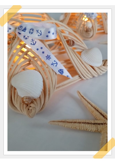 Yıldız Marin Mumluk Bambu 3'lü Set Tealight Bej