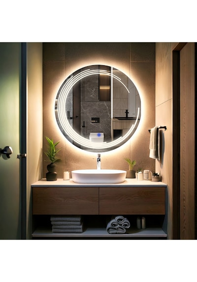 Nova Led'li Kumlamalı Lavabo & Banyo Aynası Dokunmatik Sensörlü 80 X 80 Günışığı