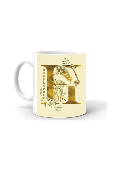 Hufflepuff Baskılı Seramik Beyaz Kupa