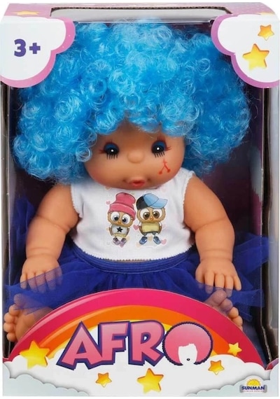Mey İthalat 20040 Afro Kıvırcık Saçlı Bebek 23 Cm -