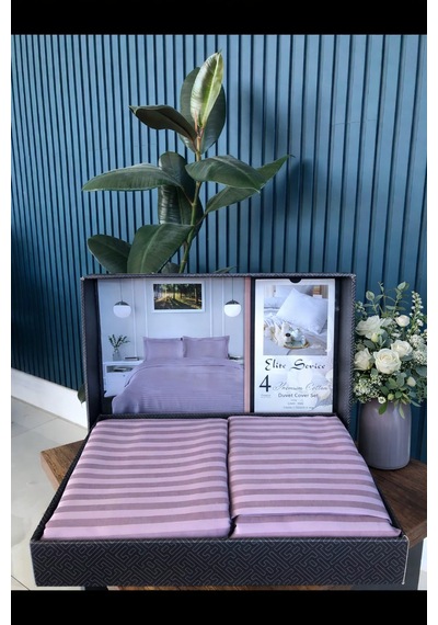 Lux Cotton Saten Collection Çift Kişilik Nevresim Takımı 200x220 Lila