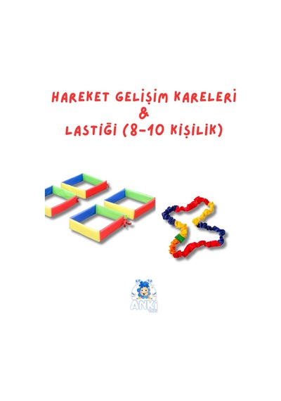 4'lü Hareket Gelişim Kareleri Ve Lastiği 8-10 Kişilik - 2'li Aktivite Seti