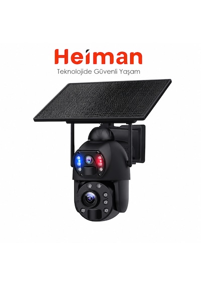 Hm-872 6mp 36x Zoom Alarm Işıklı 2 Kameralı Solar Ptz 4g Sim Kartlı Kamera