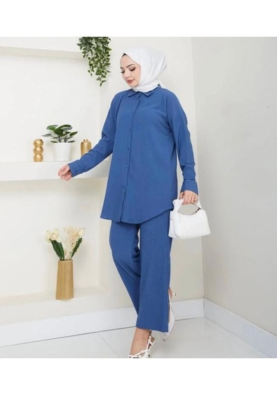 Lovie Moda Kadın İkili Bürümcük Takım Lacivert