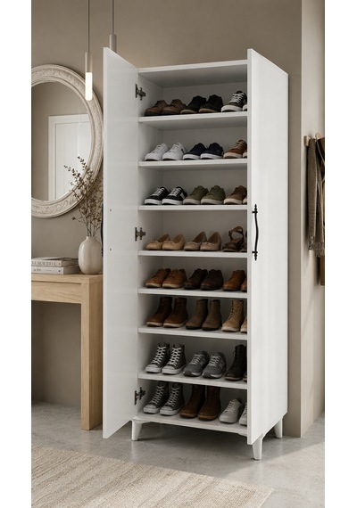 Teknor 24 Çift Kapasiteli Modern Kapaklı Ayakkabılık Dolabı Çok Raflı Geniş Depolama Alanlı Beyaz Ayakkabı Dolabı Teknor 24 Çift Kapasiteli Modern Kapaklı Ayakkabılık Dolabı Çok Raflı Geniş Depolama Alanlı Beyaz Ayakkabı Dolabı