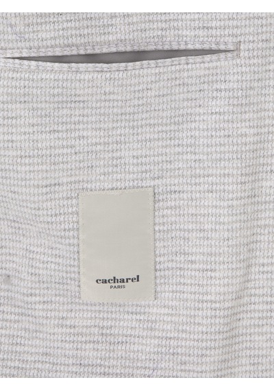 Cacharel Gri Slim Fit Keten Karışımlı Kaz Ayağı Ceket Cacharel Gri Slim Fit Keten Karışımlı Kaz Ayağı Ceket