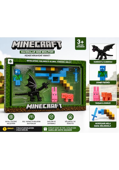 Minecraft Temalı 6 Parça Figür Oyuncak