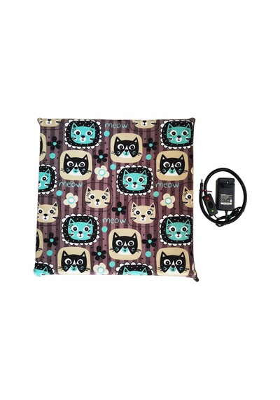 Kedi Minderi Isıtmalı Model 45x45cm 12v Adaptörlü Su Geçirmez Kdtes18