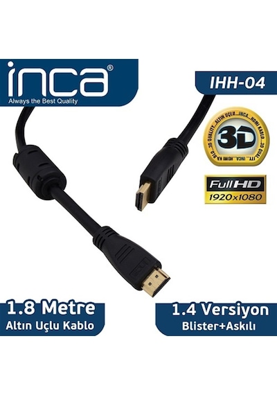 INCA IHH-04 1,8MT HDMI TO HDMI ALTIN UÇ 1.4V 3D