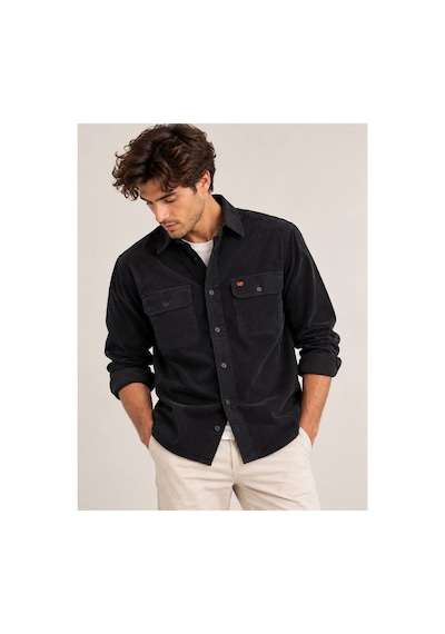 Little Cup Jeans Co Erkek Siyah Kapaklı Çift Cep Detaylı Yumuşak Dokulu Kadife Gömlek Little Cup Jeans Co Erkek Siyah Kapaklı Çift Cep Detaylı Yumuşak Dokulu Kadife Gömlek