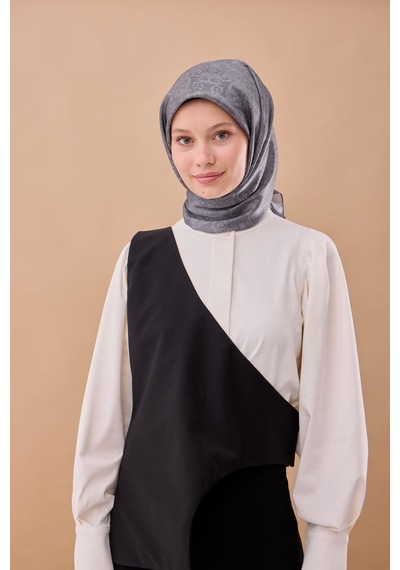 Silk Home Shiny Eşarp 75012-10 Füme, Gümüş