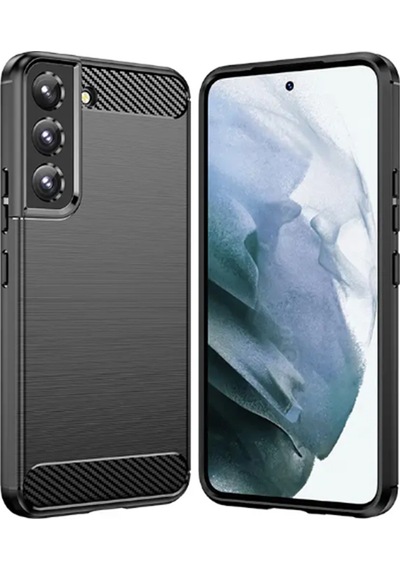 Samsung Galaxy Uyumlu S23 Brushed Carbon FiberSilikon Kılıf-Siyah AL3332