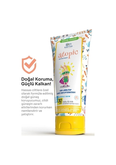 Babyton Atopik Ciltler İçin Güneş Koruyucu Krem 100ml