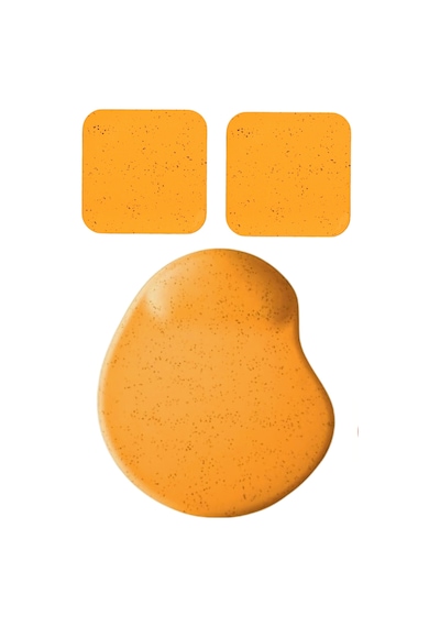 Oval Turuncu Kum Desen Bilek Destekli Mouse Pad + 2 Adet Kupa Fincan Bardak Altlığı Altlık Set
