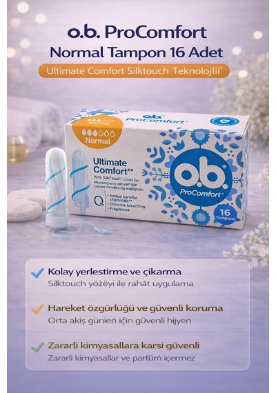 O.b. Procomfort Normal Tampon 16lı 1 Paket Ultimate Comfort Silktouch Teknolojili