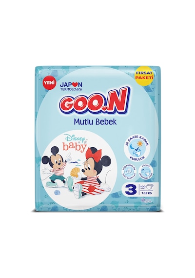 Goon Mutlu Bebek Bebek Bezi 3 Numara Fırsat Paketi 100 Adet