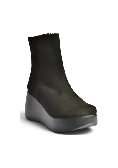 Fox Shoes Z946051902 Siyah Süet Dolgu Tabanlı Kadın Bot