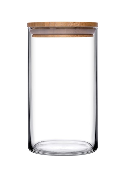 Paşabahçe 43463 Bamboo Ahşap Kapaklı Cam Kavanoz, Şeffaf, 1.48 Litre Çok Renkli