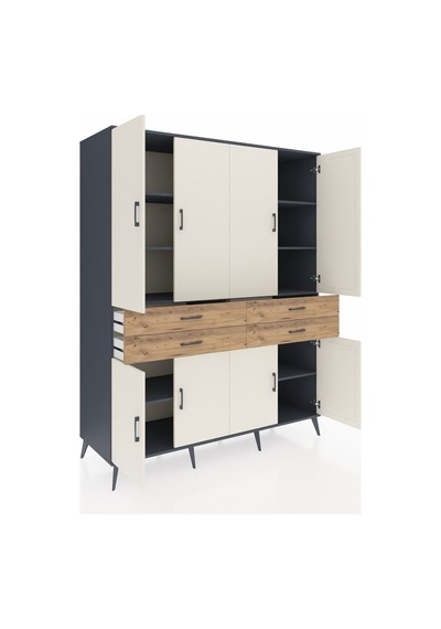 Kronos Gardrop 8 Raflı 4 Çekmeceli 8 Kapaklı 176x59x221 Antrasit-aytaşı/çam Aytaşı/çam Kronos Gardrop 8 Raflı 4 Çekmeceli 8 Kapaklı 176x59x221 Antrasit-aytaşı/çam Aytaşı/çam