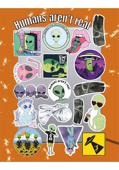 Humans Aren T Real Sticker Seti Laptop Ajanda Notebook Tablet Telefon Defter Etiket Bullet Journal Diğer