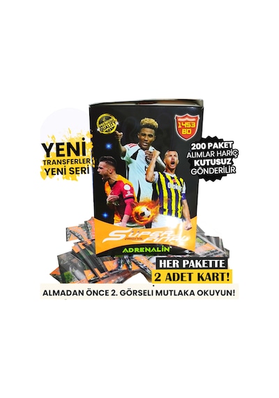 2025 Yepyeni Süper Final Serisi Oyuncu Kartları Süper Final Futbolcu Kartı 200 Paket 400 Adet Kart