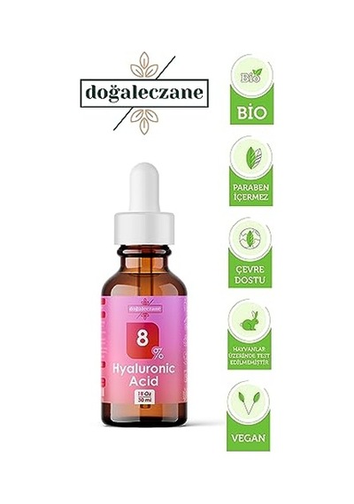 Hyaluronic Acid%8 Serum Kuru Ciltler İçin Nemlendirici Hyaluronik Asit%8
