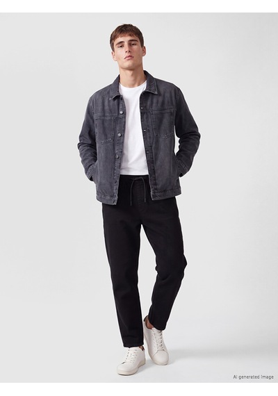 Lcw Jeans Gri Loose Fit Erkek Jean Ceket