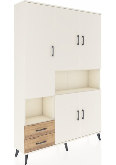 Arges Dolap 10 Raflı 2 Çekmeceli 5 Kapaklı 132x30x195 Aytaşı-aytaşı/çam Aytası/atlas Çam