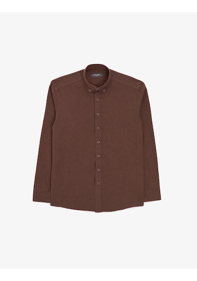 Pierre Cardin Erkek Koyu Kahverengi Gömlek Desenli 50320941-vr084