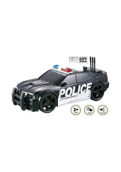 Ctoy Işıklı ve Sesli Sürtmeli Polis Arabası (Karışık Renk)1:20