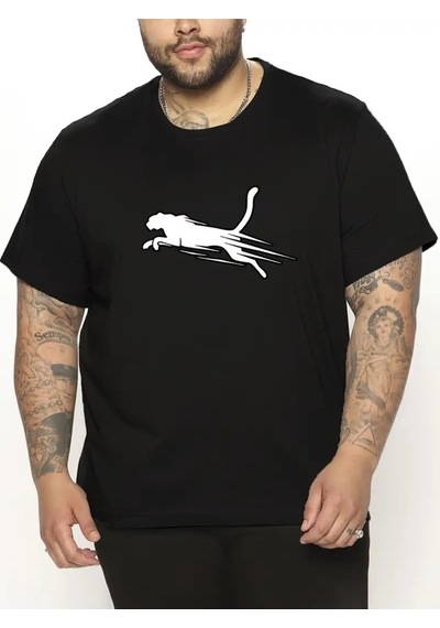Flood Of Style Erkek Siyah Leopar Baskılı Oversize