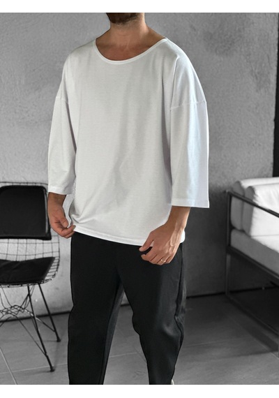 Cocopelli Fakir Kol Beyaz Bohem T-shirt Coc2268 Beyaz
