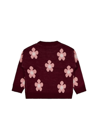 Civil Girls Papatya Desenli 6-9 Yaş Kazak Bordo