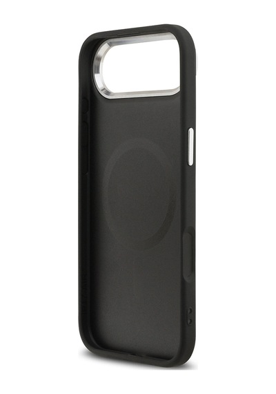 Apple Uyumlu iPhone 17 Air Kılıf Guess Lisanslı M-safe Özellikli Klasik Yazı Logolu Pu Deri Kapak Siyah Siyah