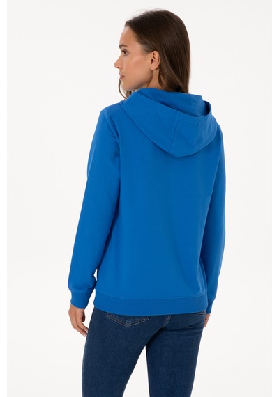 U.S. Polo Assn. Kadın Koyu Mavi Kapüşonlu Sweatshırt 50313559-VR032