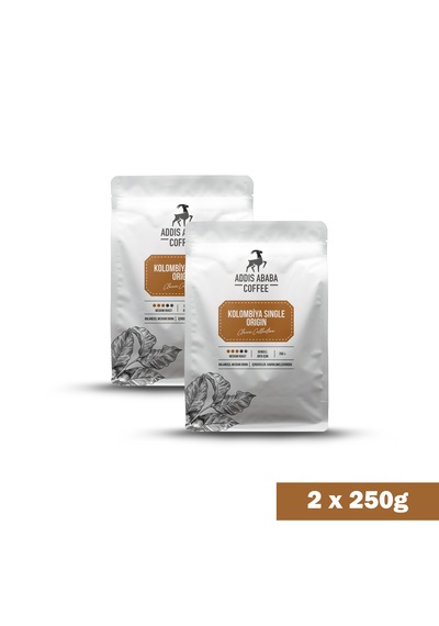 Addis Ababa Coffee - Dünya Kahvesi - Arabica - Kolombiya Supremo - 250 Gr. X 2 Adet Moka Pot