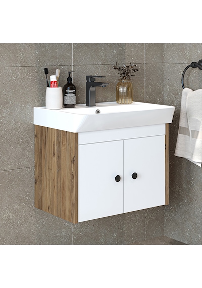 Ada Lavabolu Mat Suntalam Banyo Alt Dolabı 60 Cm Beyaz - Atlantik Atlantik Çam - Beyaz Ada Lavabolu Mat Suntalam Banyo Alt Dolabı 60 Cm Beyaz - Atlantik Atlantik Çam - Beyaz