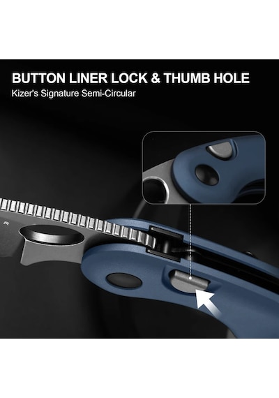 Kizer Microbe Kizer Button Liner Lock 14c28n Aluminum Kizerv 2742a1 Kamp Çakısı Kum