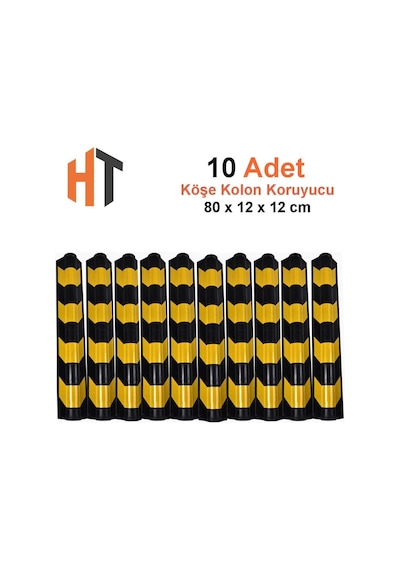 Kauçuk Otopark Köşe Kolon Koruyucu, Koruma Eko-oval 10'lu Set