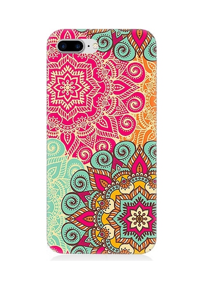 Apple Uyumlu iPhone 7 Plus Silikon Kılıf Tribal Mandala Çiçek