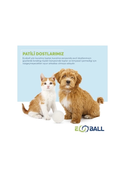 Ecoball 3 Adet Yün Kurutma Topları Doğal Yumuşatıcı Çamaşır Kurutma Makinesi Kurutma Topu Renkli