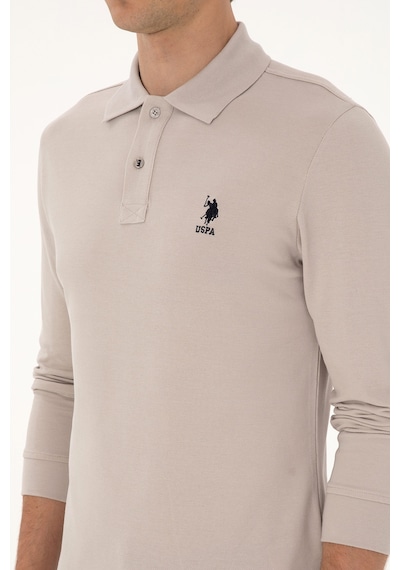 U.S. Polo Assn. Erkek Regular Fit Polo Yaka Taş Basic Sweatshirt 50307757-VR049