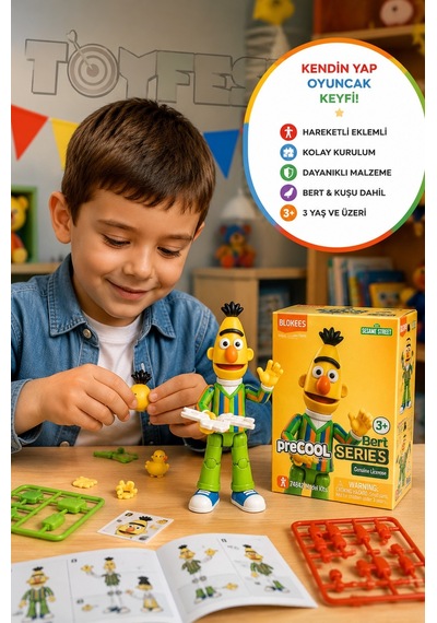 Susam Sokağı Bert Blokees Sesame Street Blokees Bert Figür Model Kit 14 Cm
