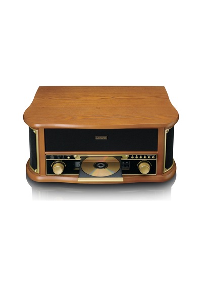 Lenco TCD-2551WD Ahşap Retro Bluetooth USB FM Radyo CD Kaset Özellikli Pikap