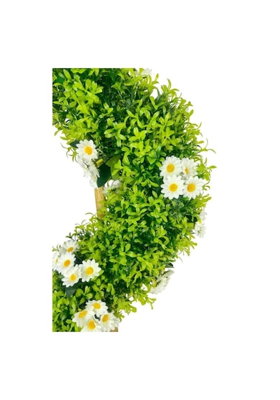 Yapay Ağaç Doğal Papatyalı Spiral Şimşir Ağacı 160cm Bambu Saplı Salon Bitkisi