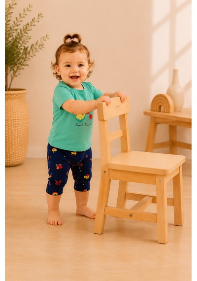 Harika Kids Kız Bebek Alt-üst Takım %100 Pamuklu Yeşil